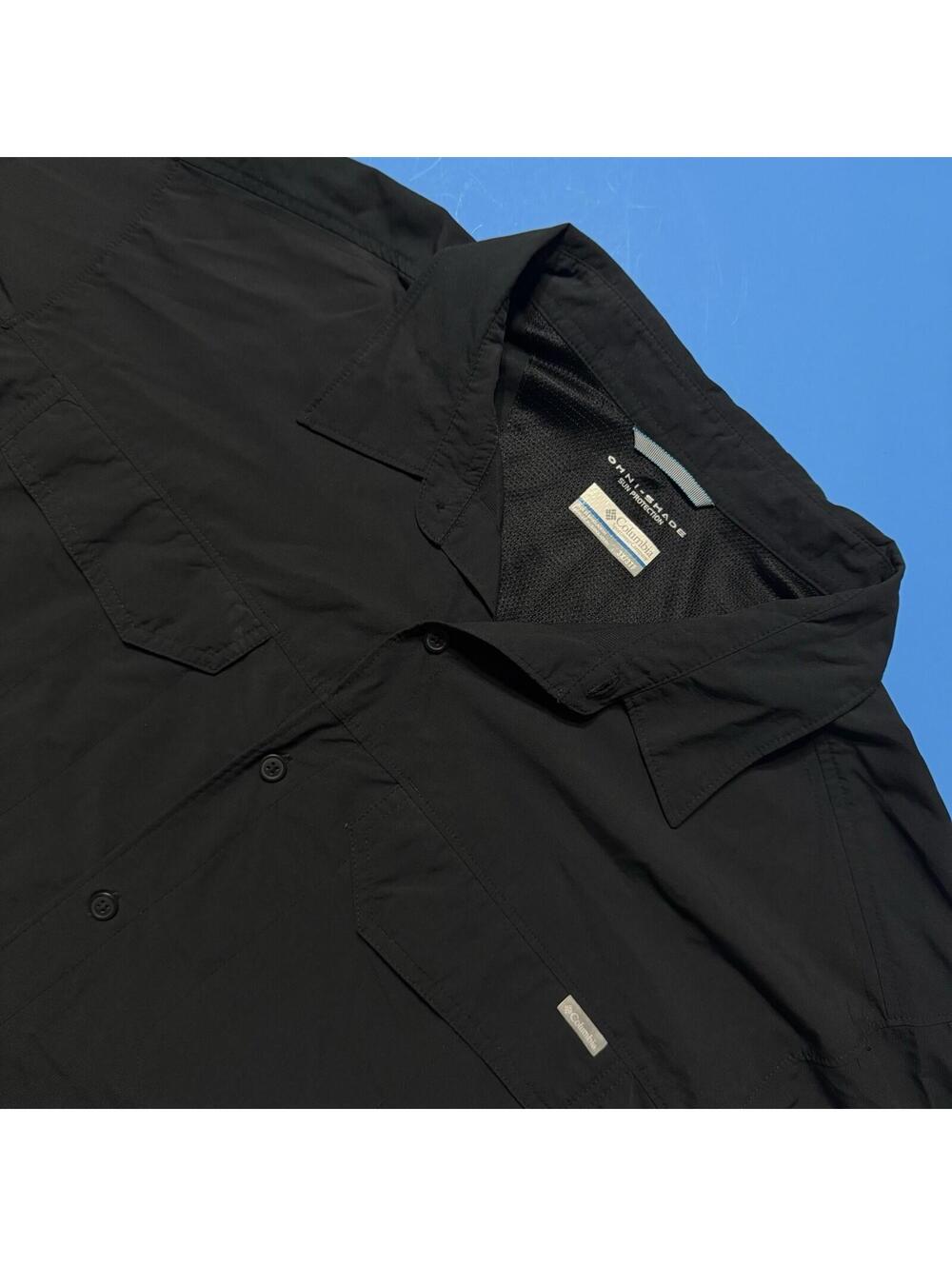 Columbia Omni-Shade Black long Sleeve Button Down Vented Shirt Men 3XL